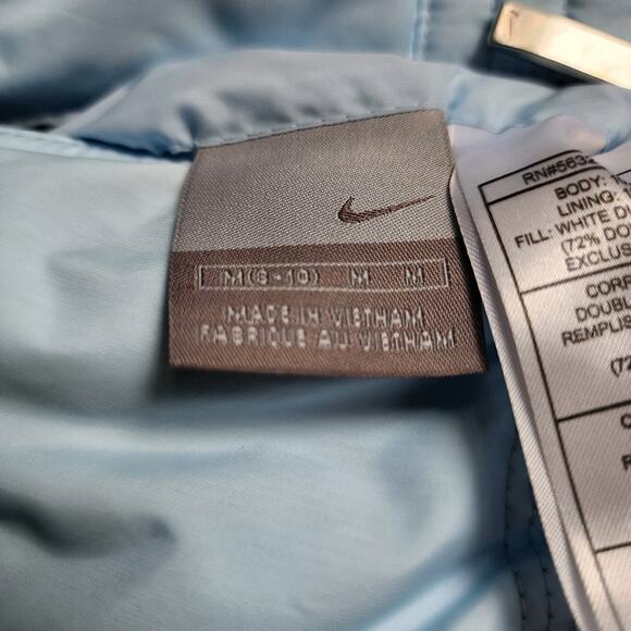 Nike Down Puffer Reversible Winter Vest Womens Size Medium Dark Light Blue - Picture 14 of 16